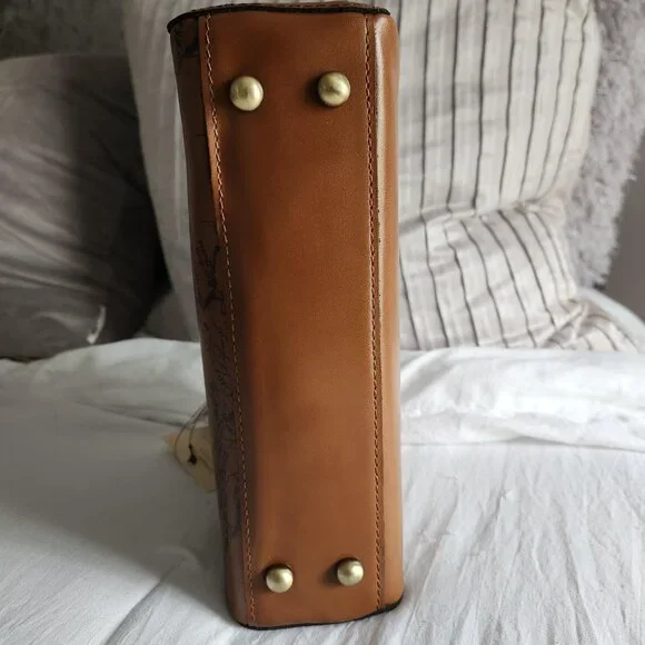 Patricia Nash Brown Signature Map Carisbrooke Riot Rust Satchel Set 4pc Set - Picture 5 of 17